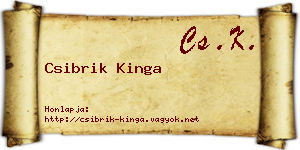 Csibrik Kinga névjegykártya